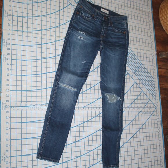 Madewell 9" Hi Riser Skinny Skinny Distressed Jeans, 26 - Picture 1 of 7